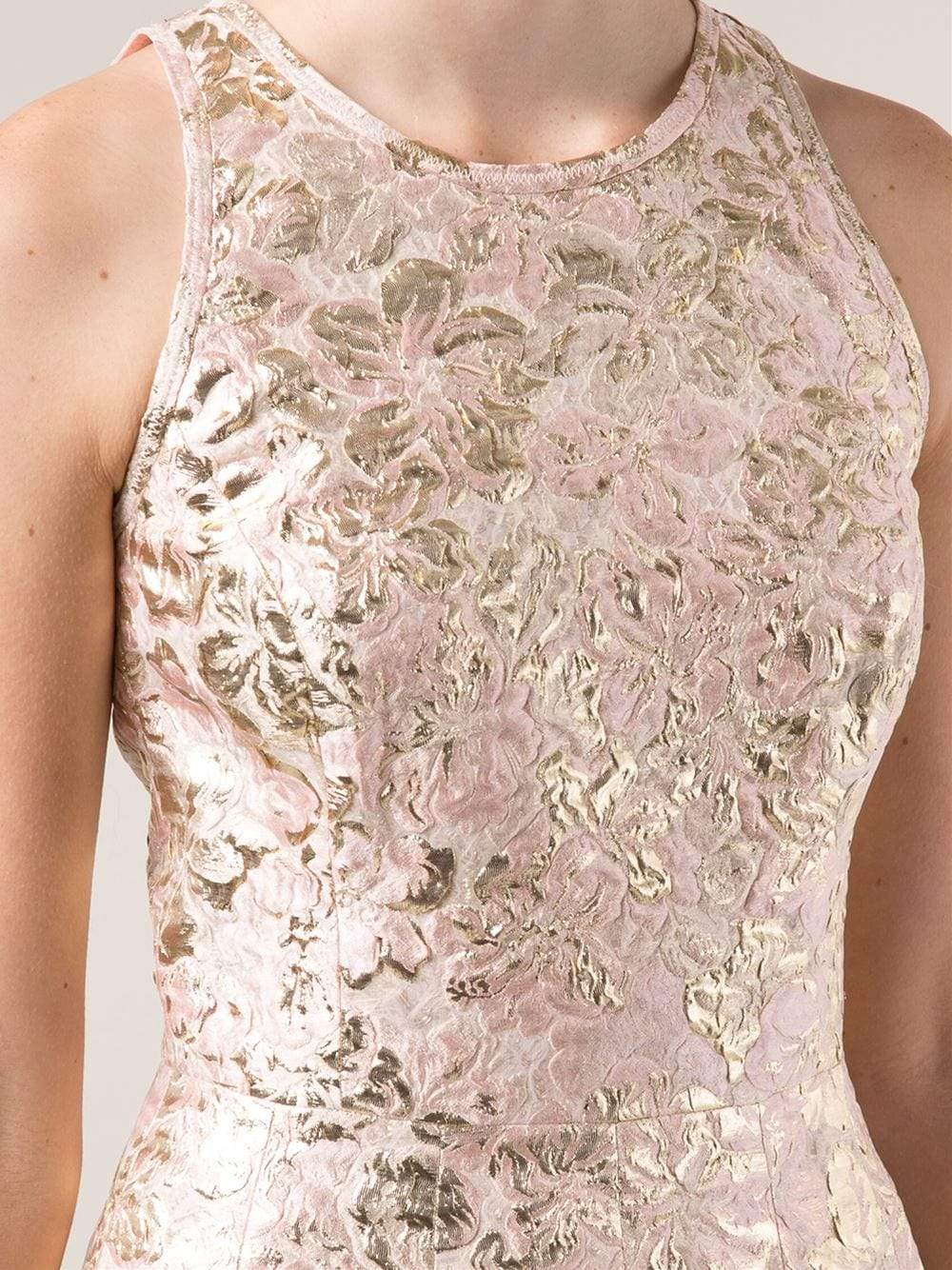 OSCAR DE LA RENTA-Floral Brocade Cocktail Dress-