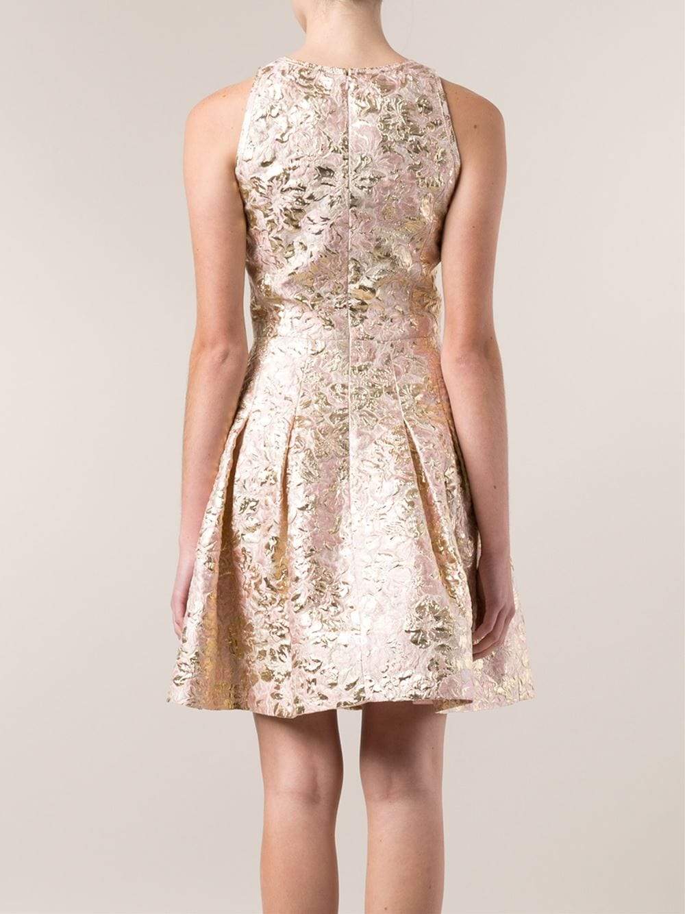 OSCAR DE LA RENTA-Floral Brocade Cocktail Dress-