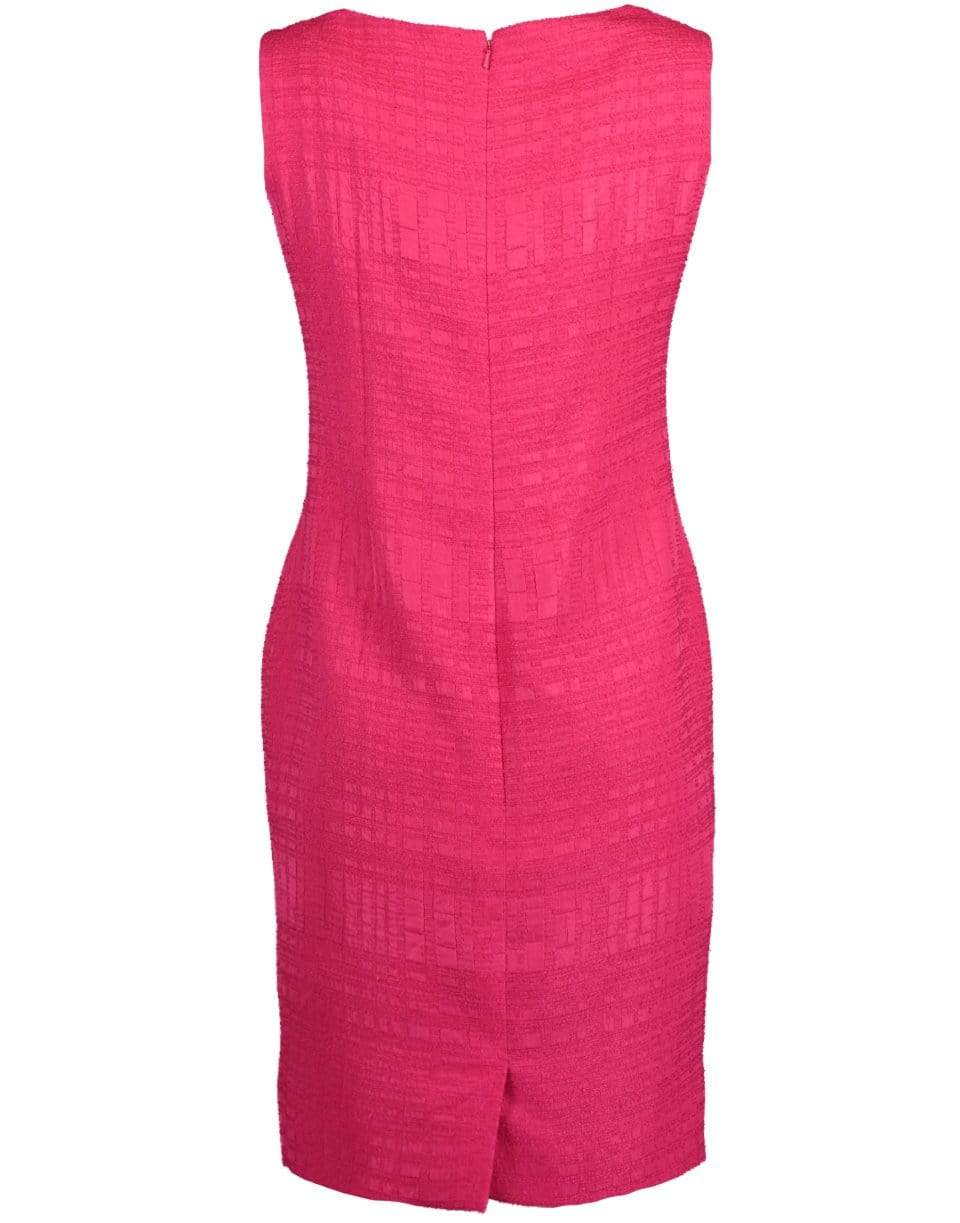 OSCAR DE LA RENTA-Sleeveless Bateau Neck Pencil Dress-PINK
