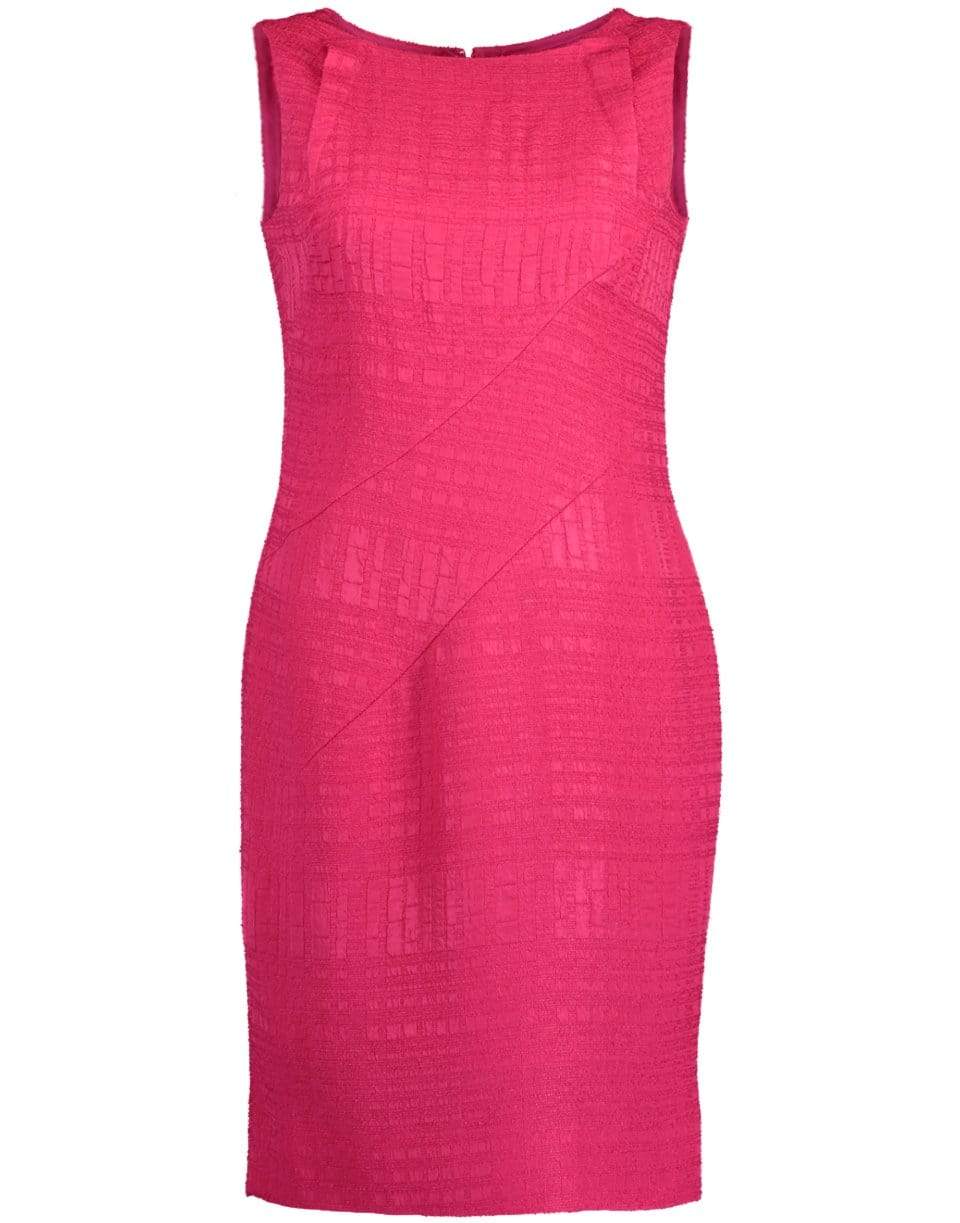 OSCAR DE LA RENTA-Sleeveless Bateau Neck Pencil Dress-PINK