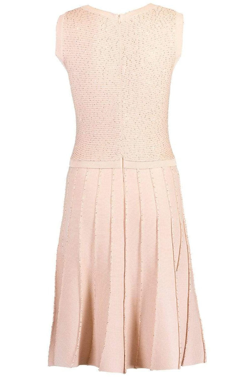 OSCAR DE LA RENTA-Sleeveless Paillette Detail Knit Dress-PINK