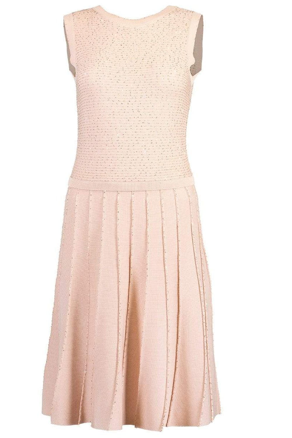 OSCAR DE LA RENTA-Sleeveless Paillette Detail Knit Dress-PINK