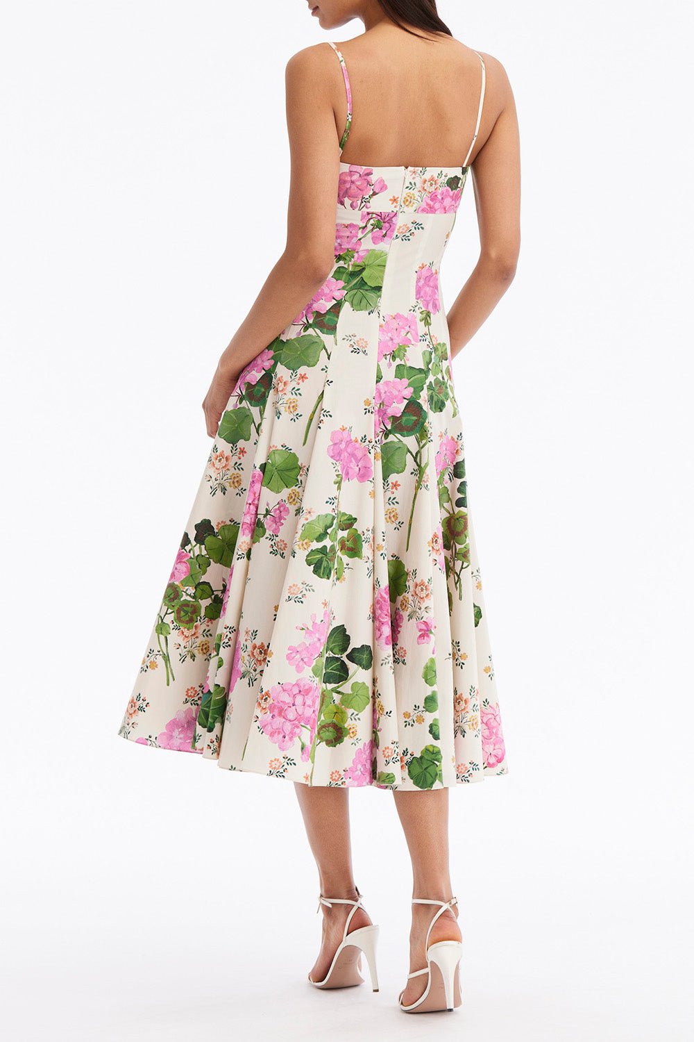 OSCAR DE LA RENTA-Sleeveless Wallpaper Midi Dress-PNKMULTI