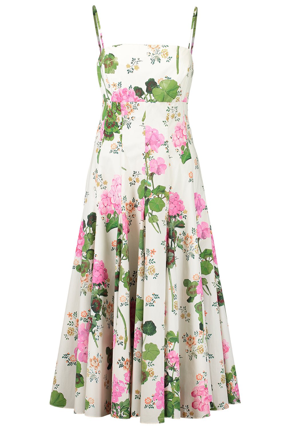 OSCAR DE LA RENTA-Sleeveless Wallpaper Midi Dress-PNKMULTI