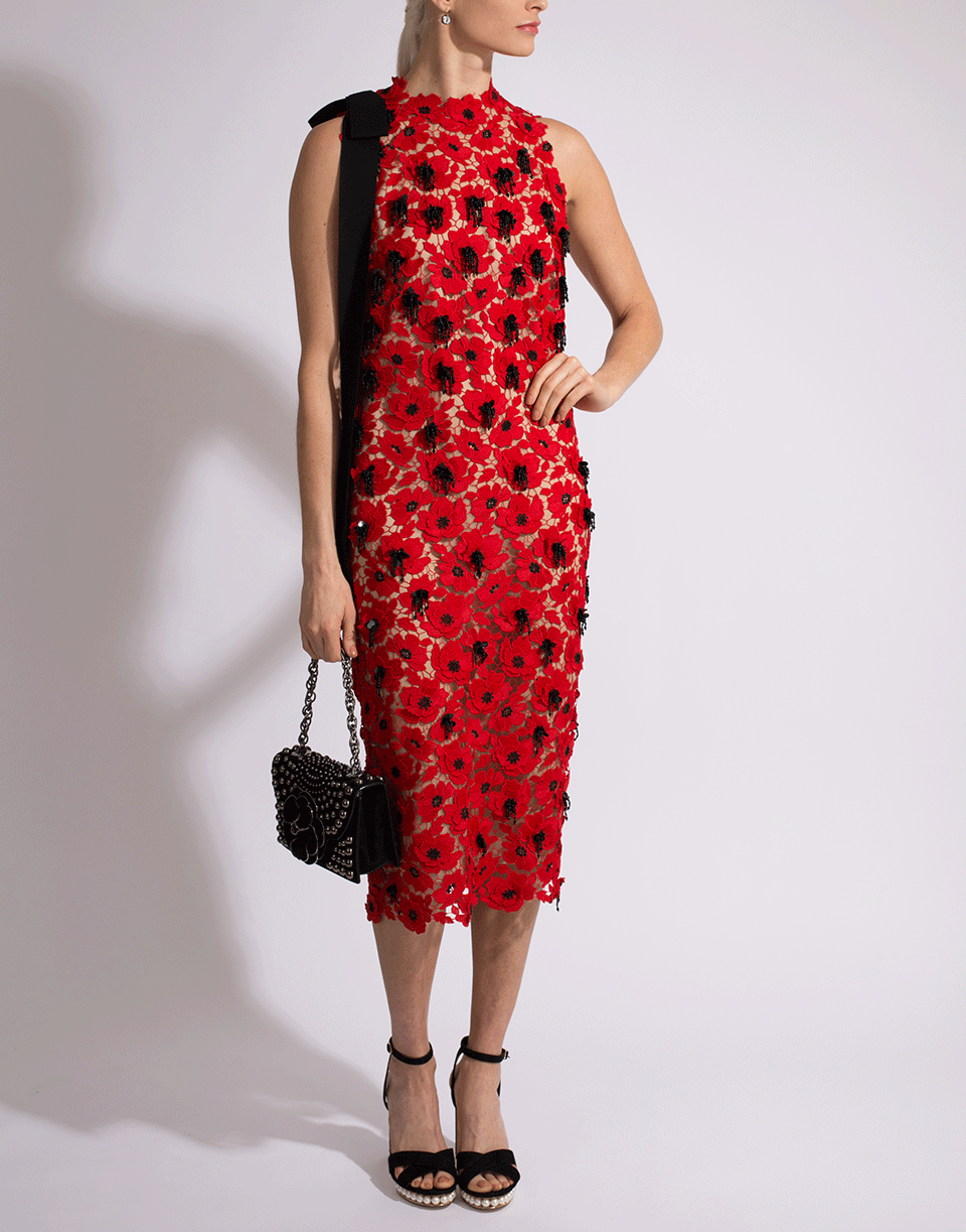 OSCAR DE LA RENTA-Floral Lace Dress-