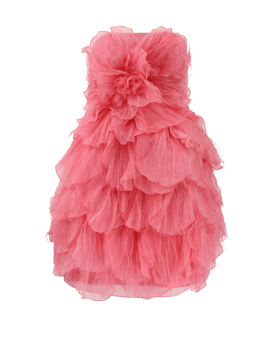OSCAR DE LA RENTA-Strapless Tulle Petal Dress-SORBET