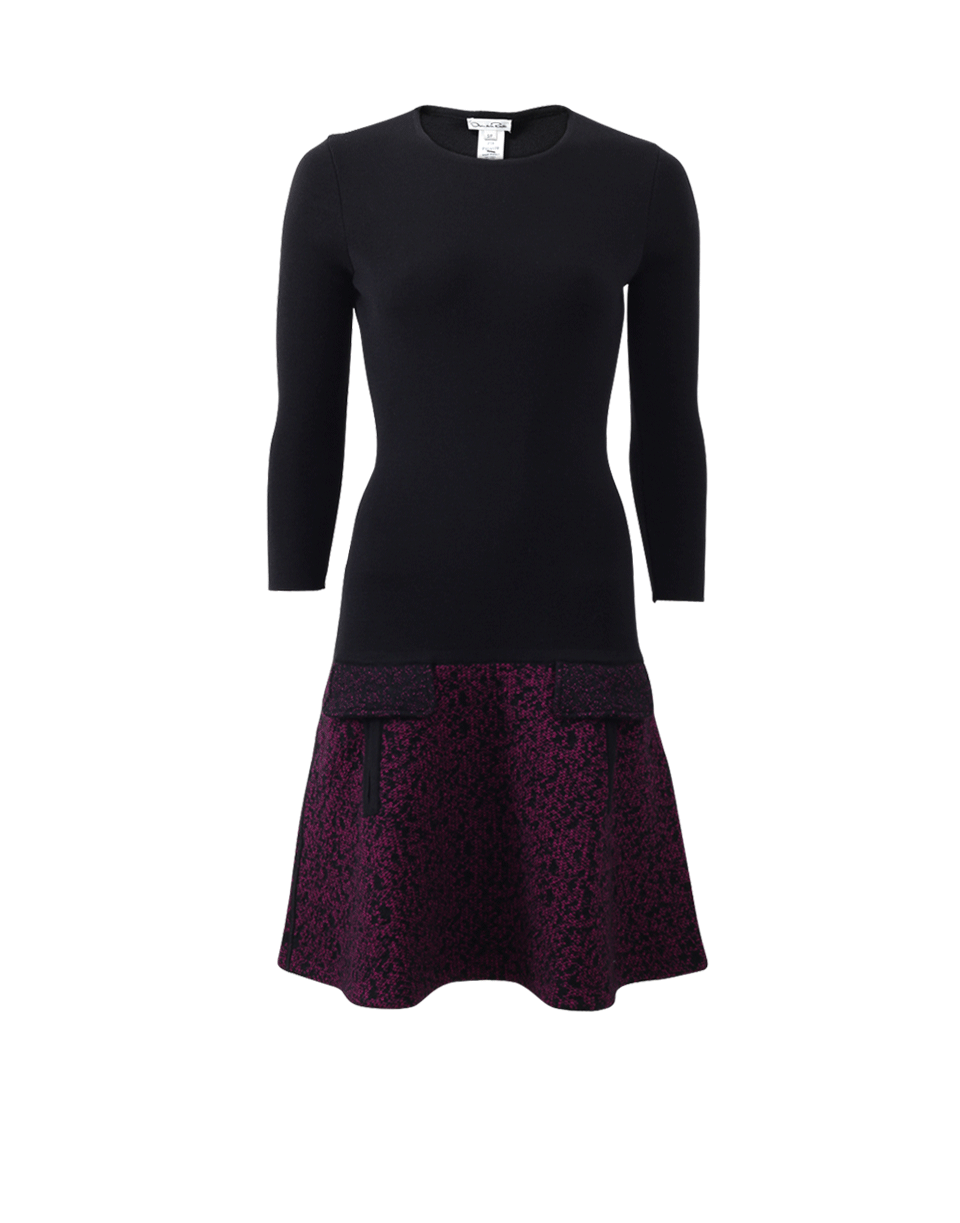 OSCAR DE LA RENTA-Wool Full Bottom Dress-