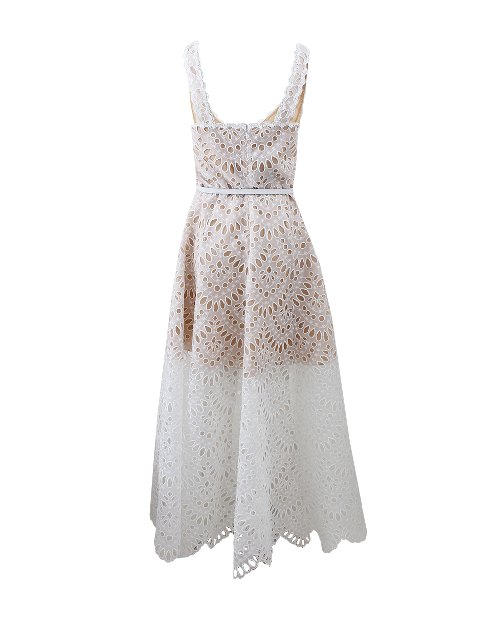 OSCAR DE LA RENTA-A-Line Eyelet Dress-WHITE