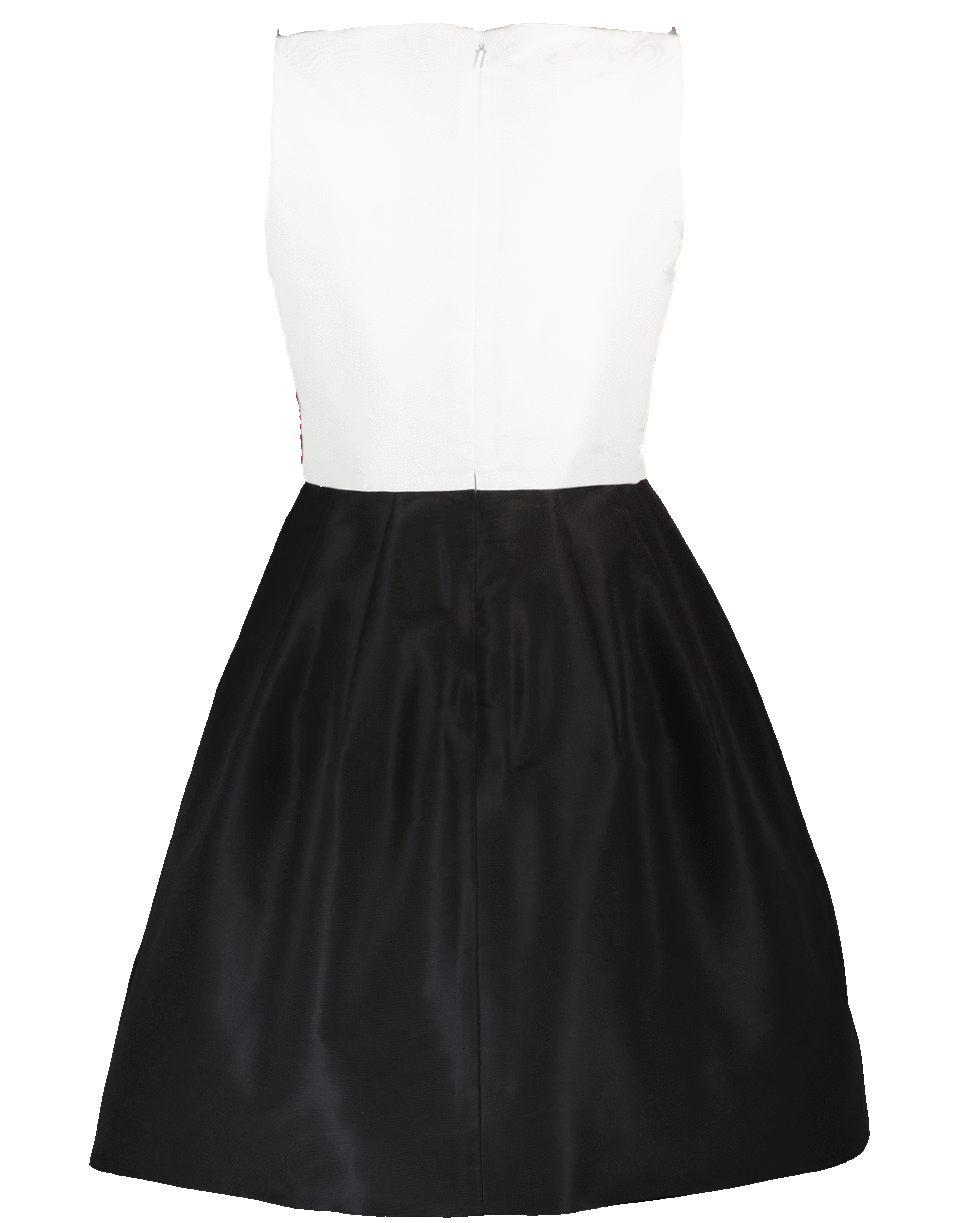 OSCAR DE LA RENTA-Faille Embellished Cocktail Dress-