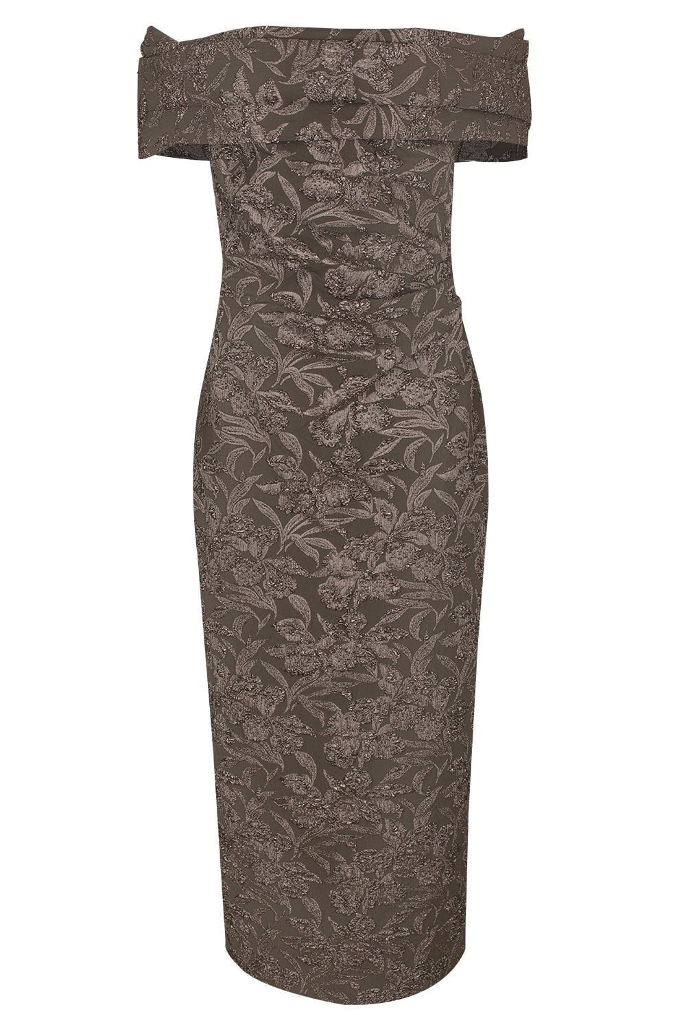 Off The Shoulder Draped Orchid Dress-TRFLBRSS-4-CLOTHINGDRESSEVENING-OSCAR DE LA RENTA