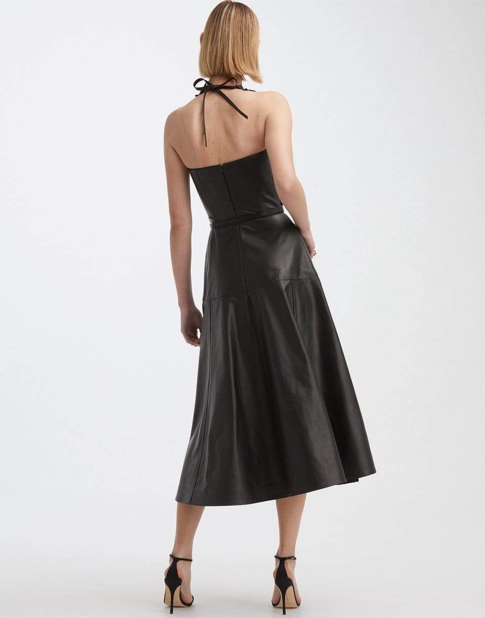 OSCAR DE LA RENTA-Floral Bustier Dress-BLACK
