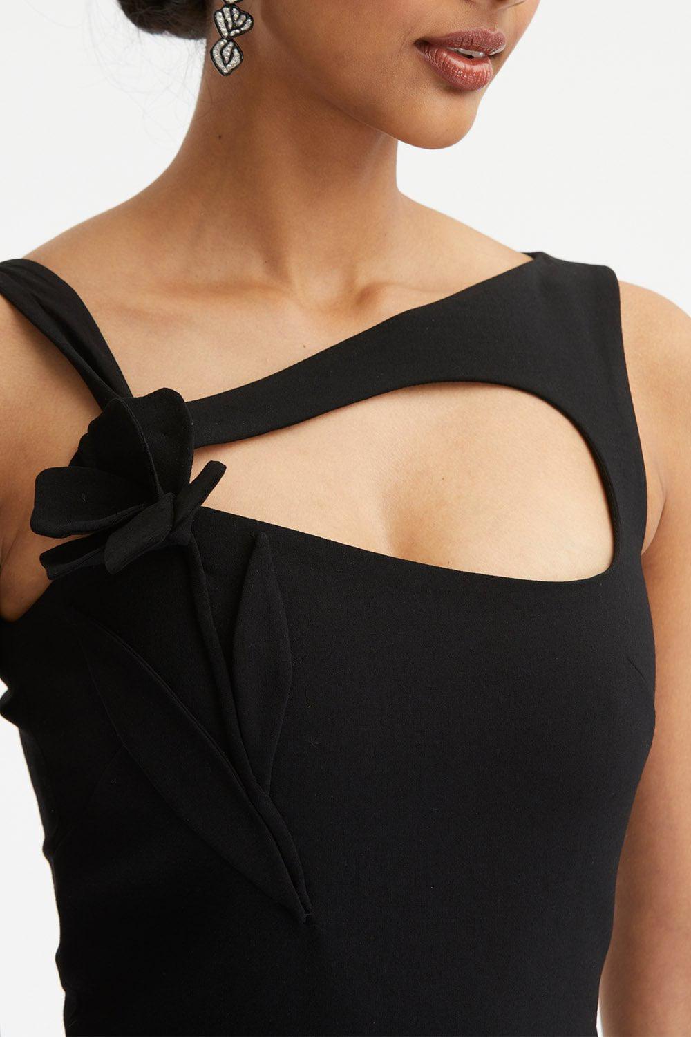 OSCAR DE LA RENTA-Cutout Tulip Applique Dress-