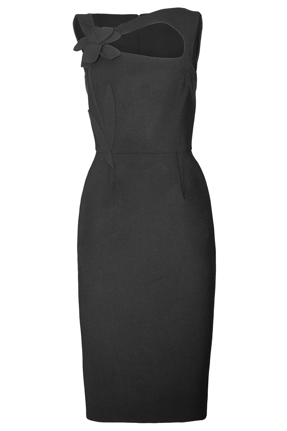 OSCAR DE LA RENTA-Cutout Tulip Applique Dress-