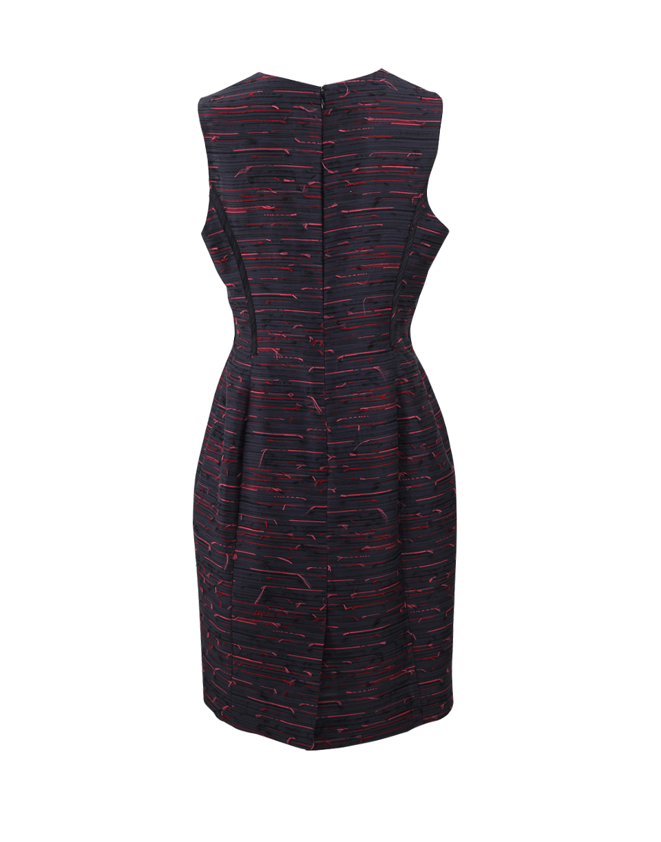 OSCAR DE LA RENTA-Broken Stripe Fil Coupe Dress-CARNATIO