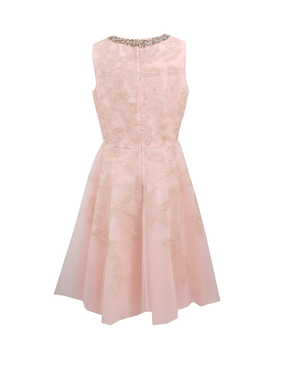 OSCAR DE LA RENTA-Tulle Cocktail Dress-CHAMPAGN