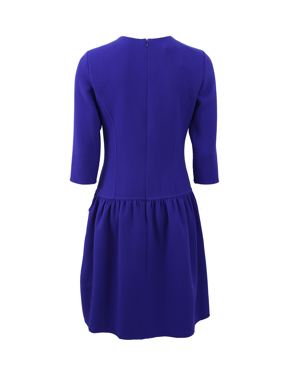 OSCAR DE LA RENTA-Drop Waist Dress-MARINE