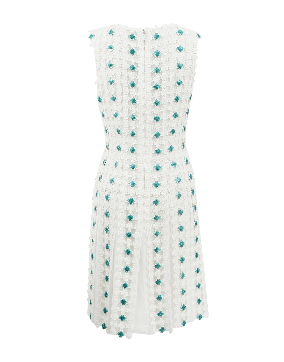 OSCAR DE LA RENTA-Jewel Neck Paillette Dress-WHT/CARI