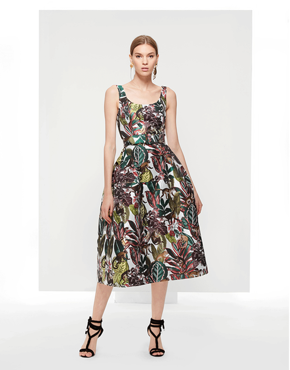 OSCAR DE LA RENTA-Jacquard Tank Dress-