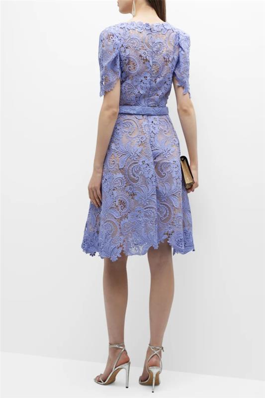 OSCAR DE LA RENTA-Corded Scroll Dress-
