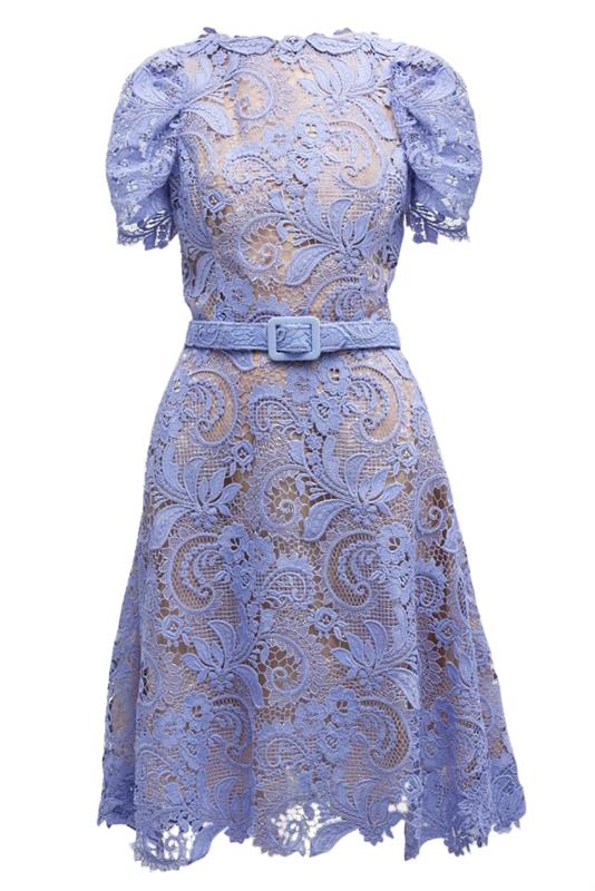 OSCAR DE LA RENTA-Corded Scroll Dress-