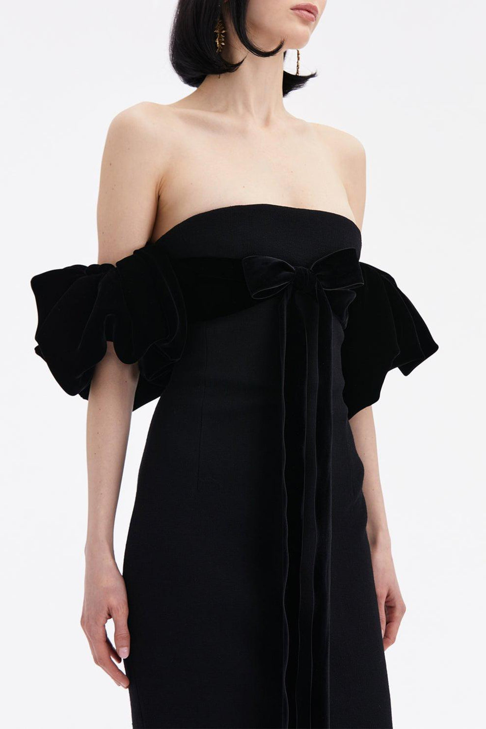 Puff Sleeve Column Gown
