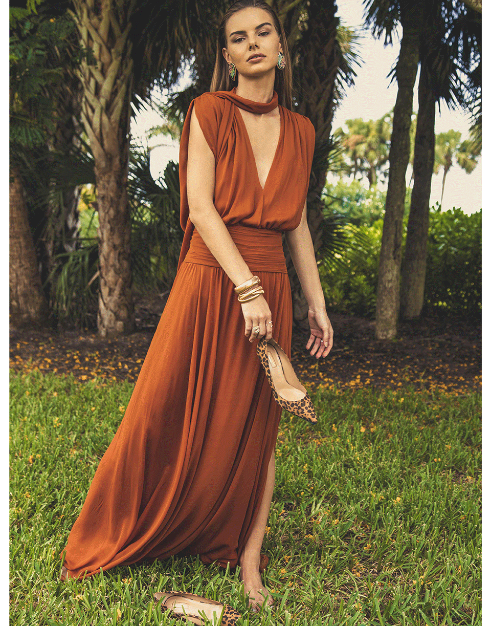 OSCAR DE LA RENTA-Draped Silk Chiffon Gown-CUMIN