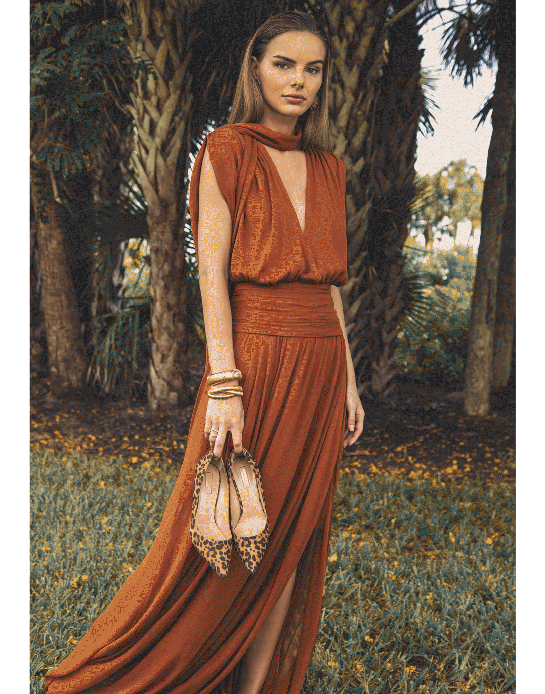 OSCAR DE LA RENTA-Draped Silk Chiffon Gown-CUMIN