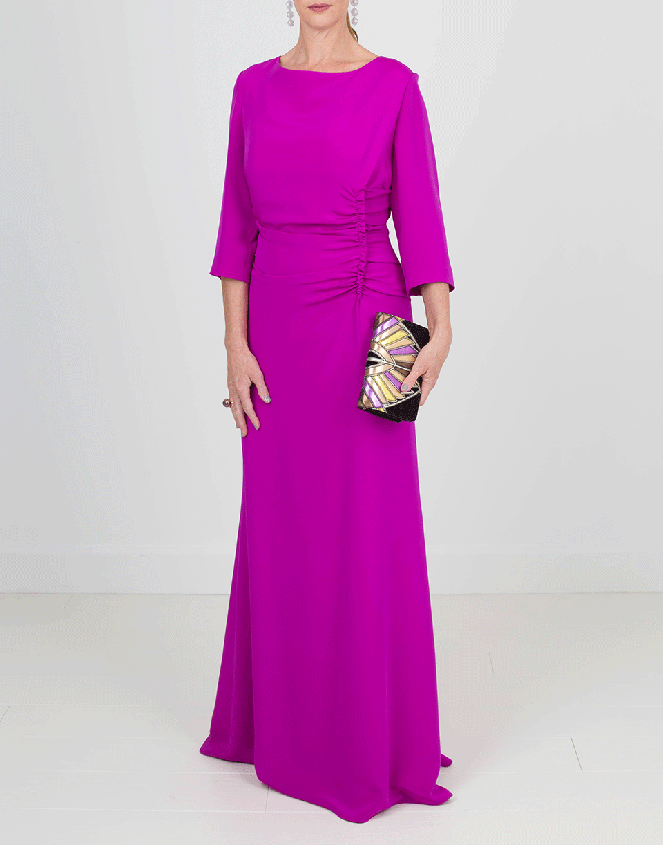 OSCAR DE LA RENTA-Ruched Gown-