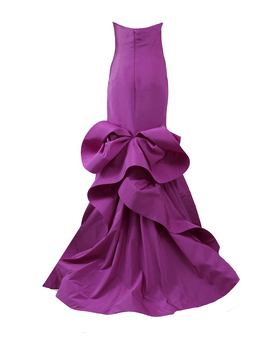 OSCAR DE LA RENTA-Strapless Gathered Back Gown-HYACINTH