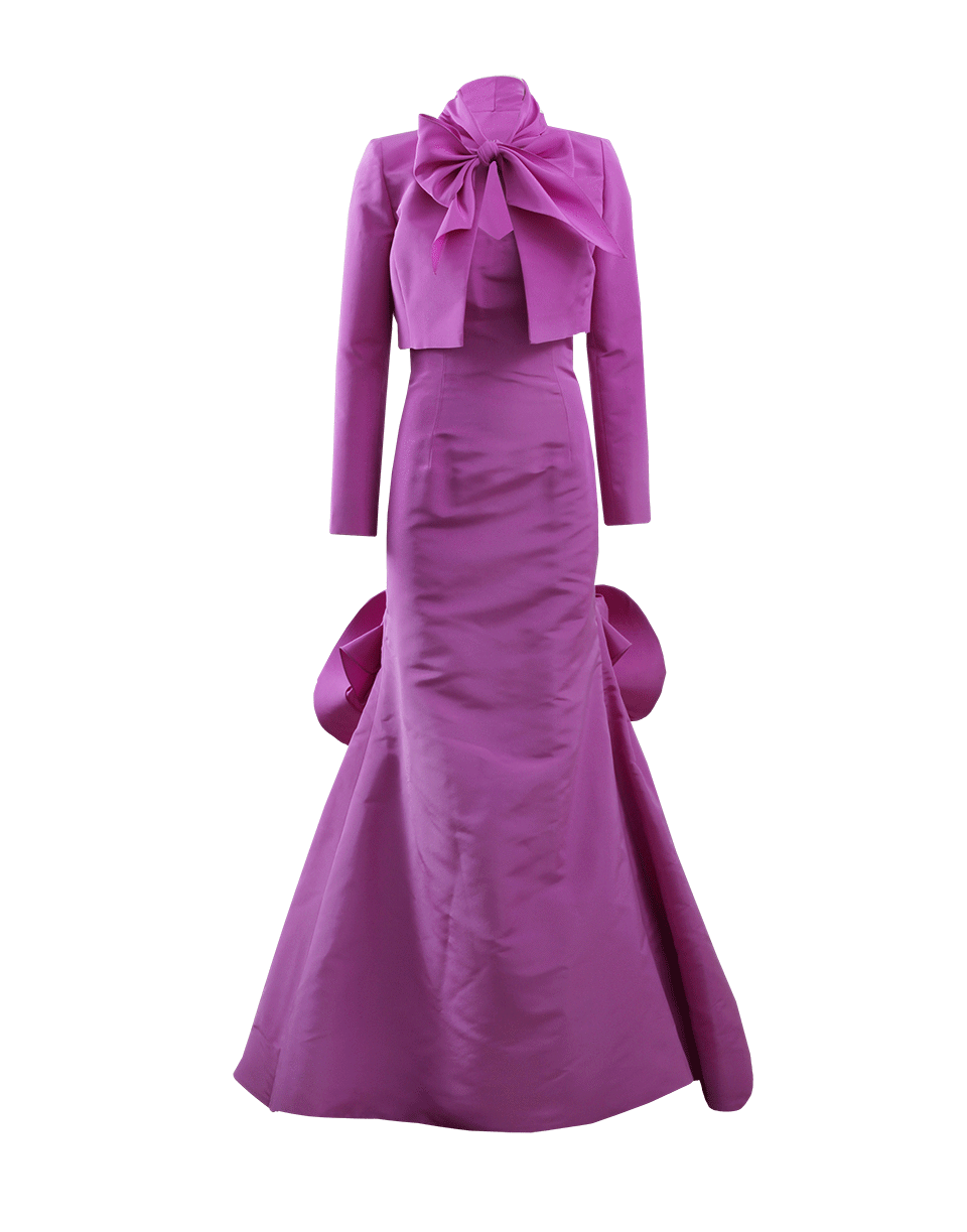 OSCAR DE LA RENTA-Strapless Gathered Back Gown-HYACINTH
