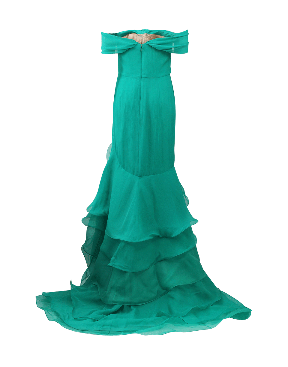 OSCAR DE LA RENTA-Cascade Ruffle Gown-JADE