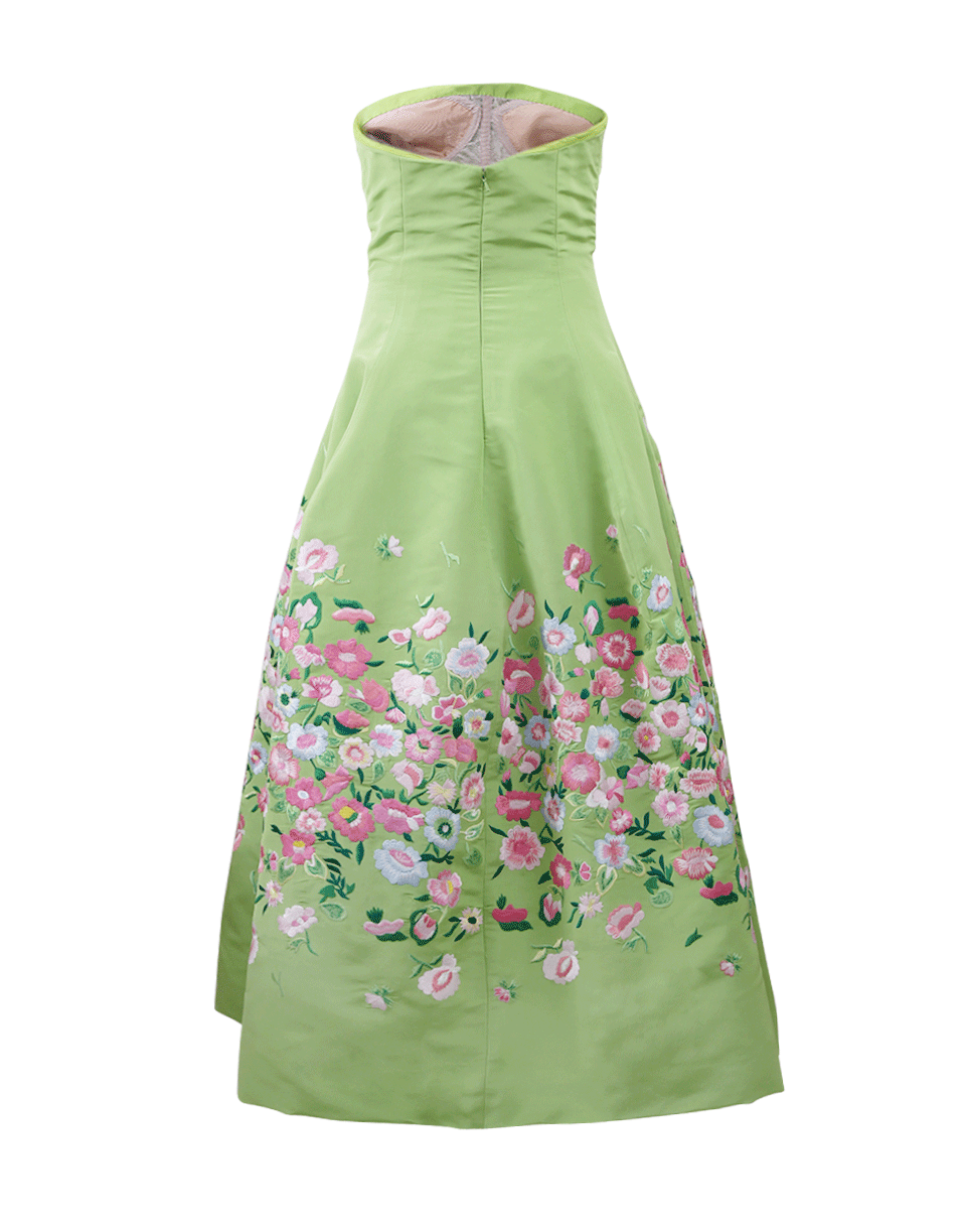 OSCAR DE LA RENTA-Embroidered Tea Length Gown-KEYLIME
