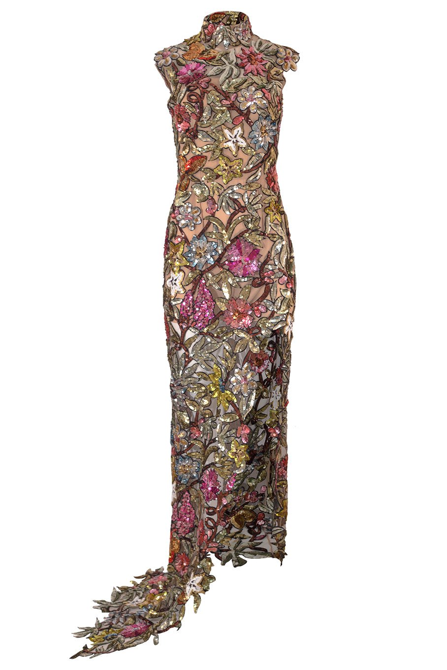 OSCAR DE LA RENTA-Sequin Embroidered Gown-