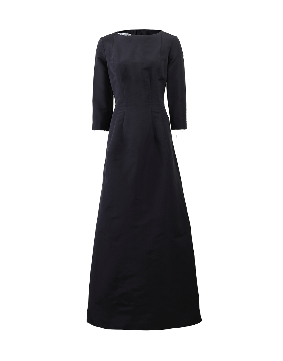 OSCAR DE LA RENTA-Bateau Neck Falle Gown-