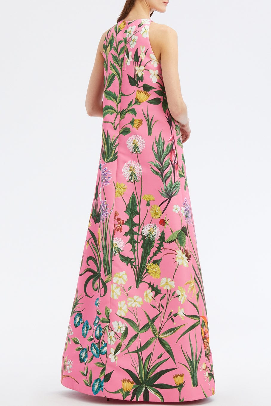 OSCAR DE LA RENTA-Oversized Floral Tap Gown-PINK