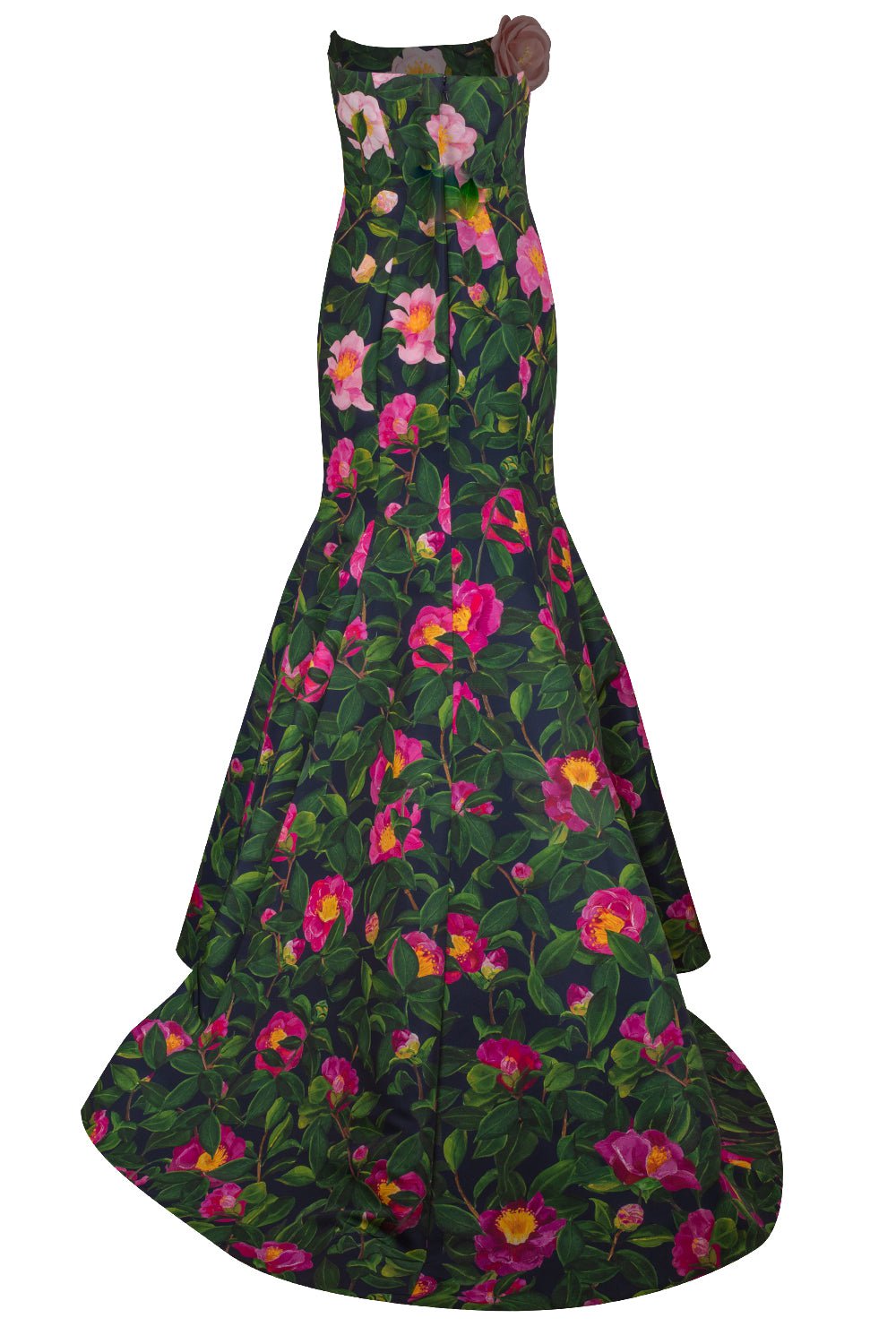 OSCAR DE LA RENTA-Strapless Camellia Mermaid Gown-PINKNVY