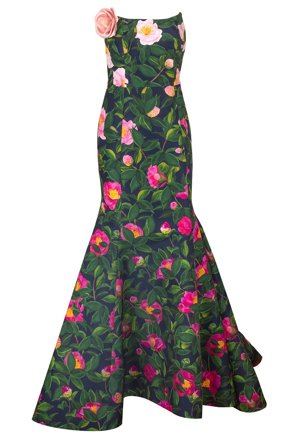 OSCAR DE LA RENTA-Strapless Camellia Mermaid Gown-PINKNVY