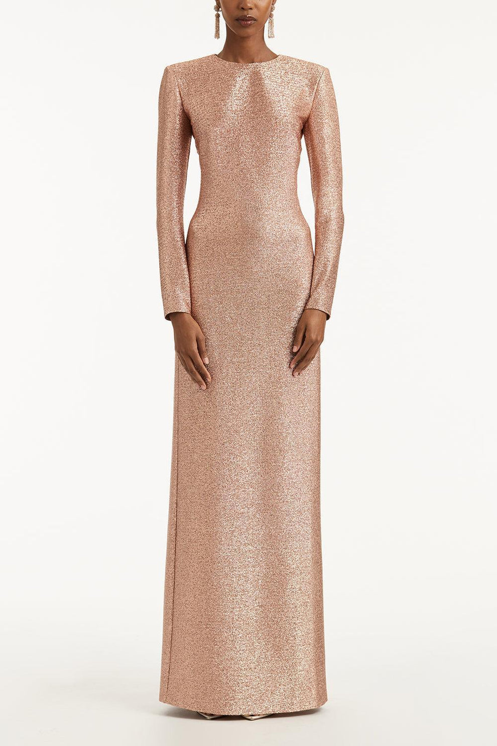 Strong Shoulder Metallic Stretch Gown