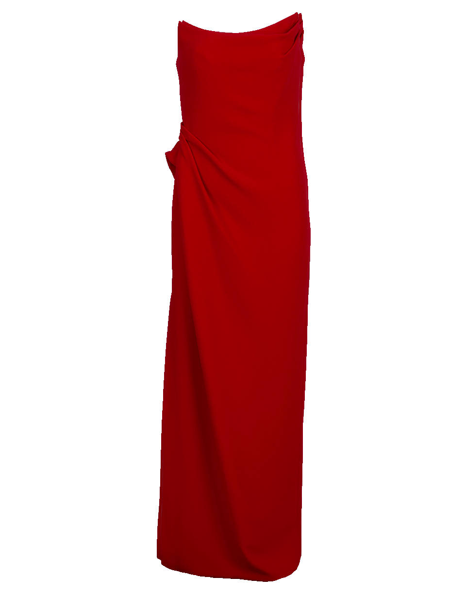 OSCAR DE LA RENTA-Strapless Corset Gown-SCARLET