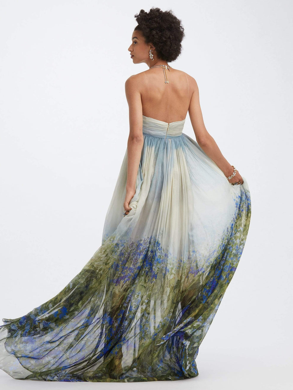Twisted Bust Strapless Gown