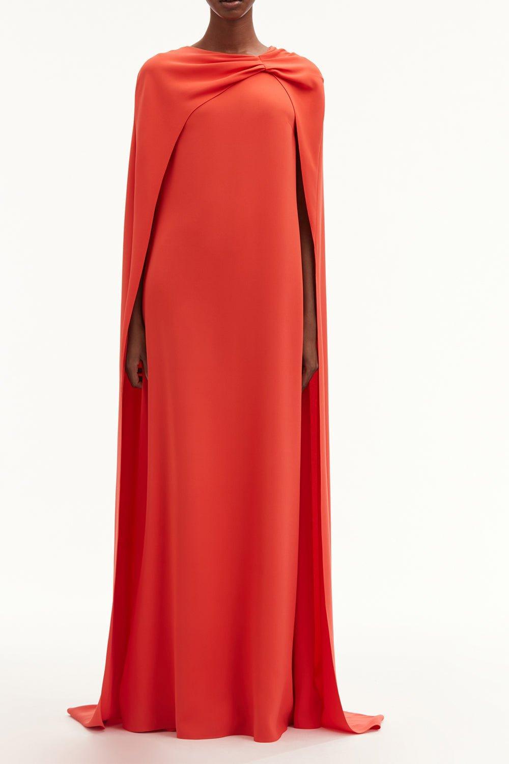 OSCAR DE LA RENTA-Orchid Pin Cape Back Caftan-
