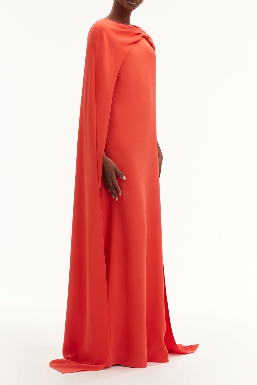 OSCAR DE LA RENTA-Orchid Pin Cape Back Caftan-