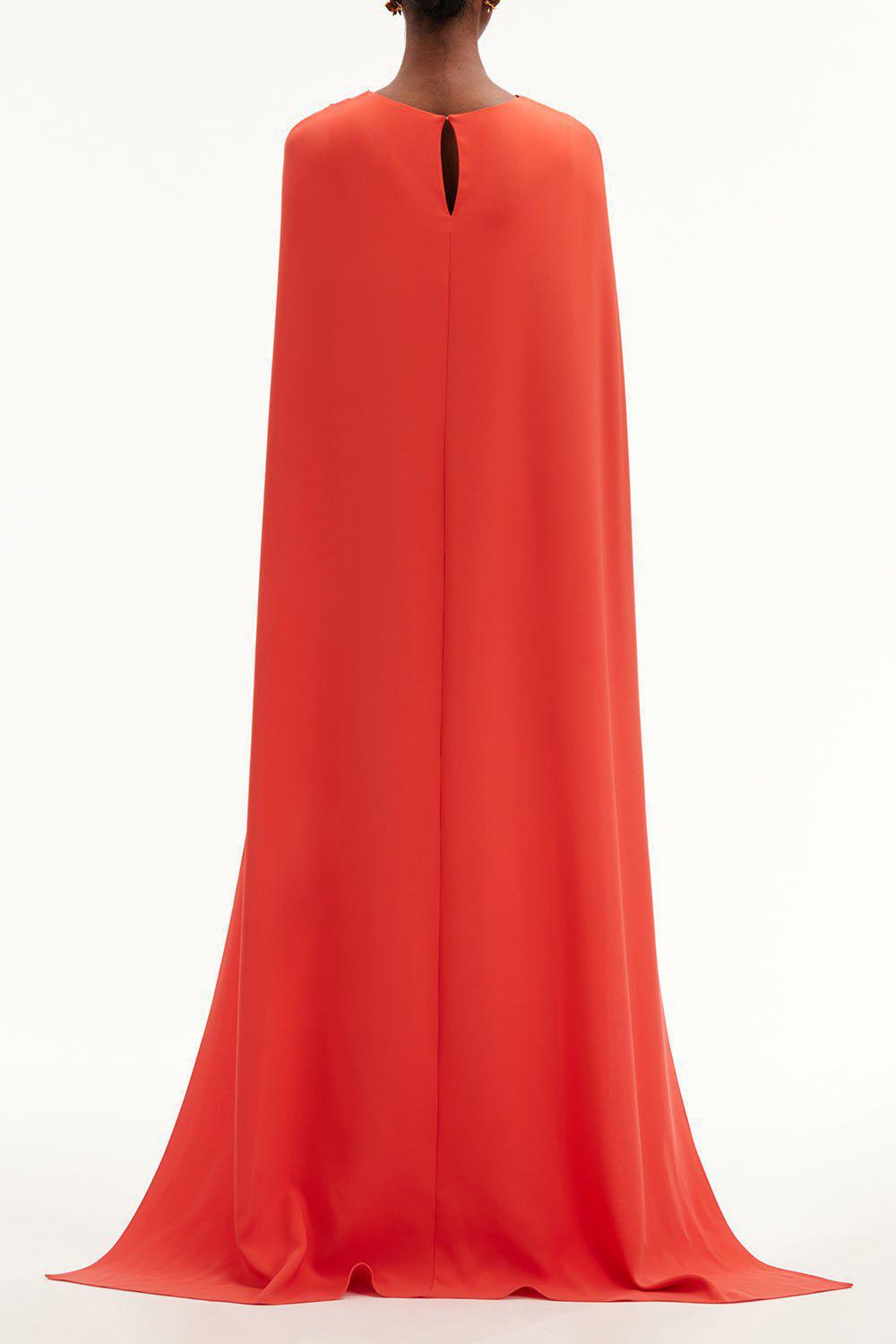 OSCAR DE LA RENTA-Orchid Pin Cape Back Caftan-