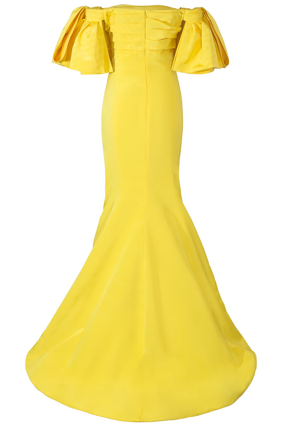 OSCAR DE LA RENTA-Strapless Bow Draped Gown-YELLOW