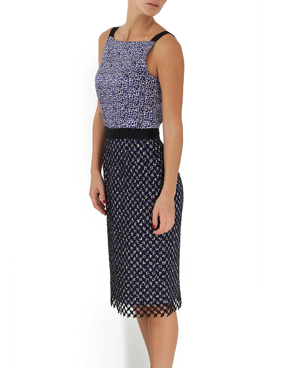 OSCAR DE LA RENTA-Hammered Silk Embroidered Pencil Dress-