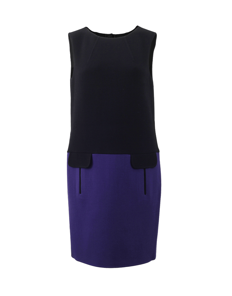 OSCAR DE LA RENTA-Two-Tone Shift Dress-