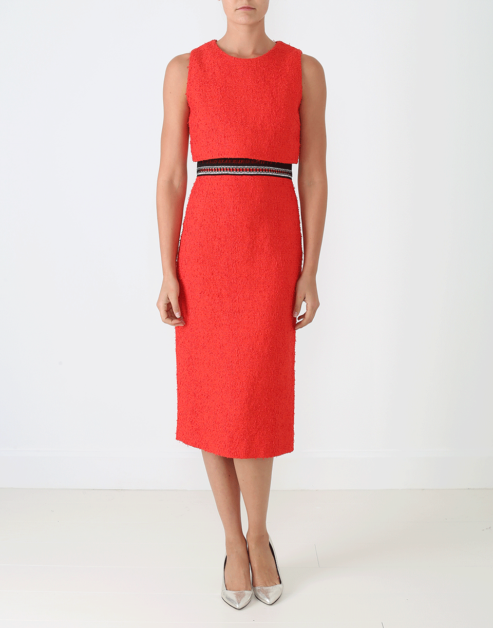 OSCAR DE LA RENTA-Jewel Neck Pencil Dress-