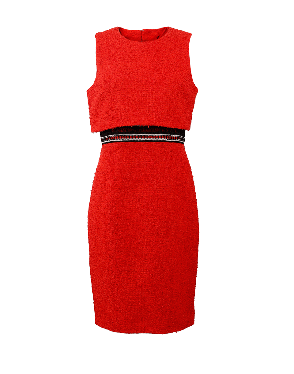 OSCAR DE LA RENTA-Jewel Neck Pencil Dress-