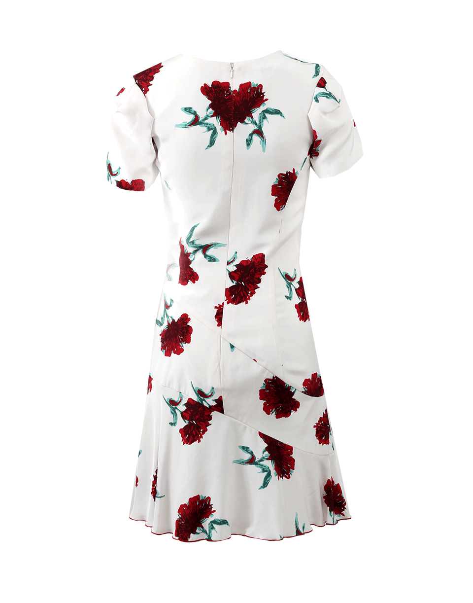 OSCAR DE LA RENTA-Gathered Waist Floral Dress-