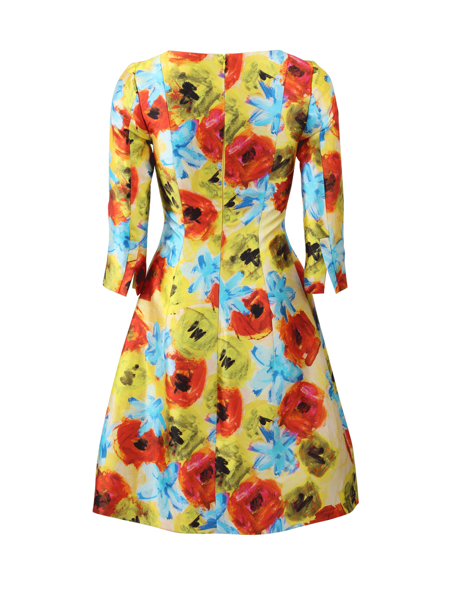 OSCAR DE LA RENTA-Floral Mikado Dress-
